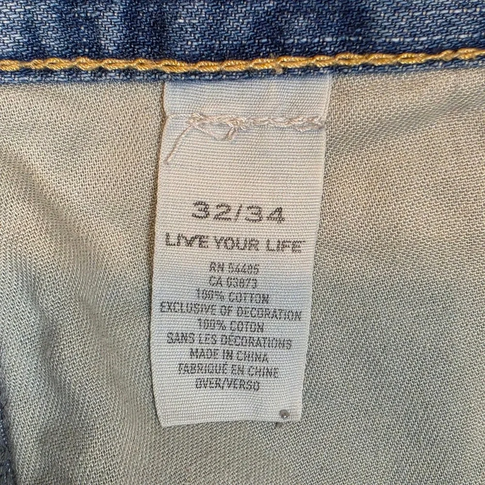 American Eagle Low Rise Bootcut Jeans Mens 32x34 Light Wash Distressed Cotton